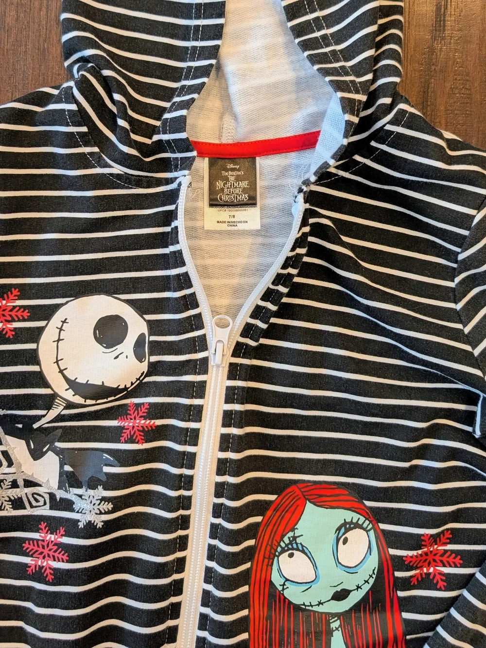 Disney Nightmare Before Christmas Girls Set: 2 Teess, Zip Hoodie, & Pullover 7/8